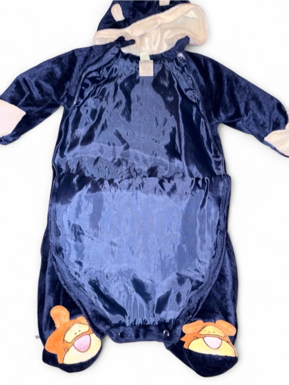 Disney Navy Plush Tigger Hooded Footed One-Piece
